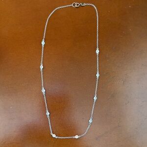 Ross-Simons Silver chain Necklace with diamonds